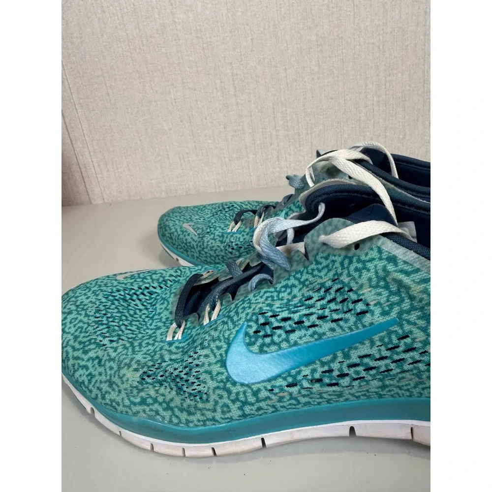 Nike Free TR Fit 4 Womens 10 Leopard Turquoise Blue 629832-303 no‎ shoes insert